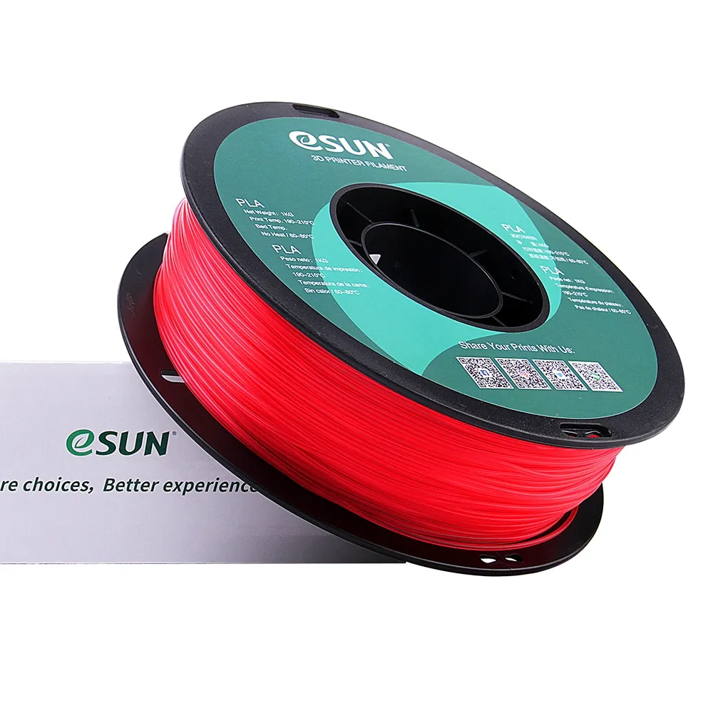 [ESUN-PLA-GLASS-175-RED-1KG] 1.75mm PLA Transparant - eSun (Rood)